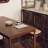 Nut-Brown Rectangular Solid Wood Dining Table-1221695926