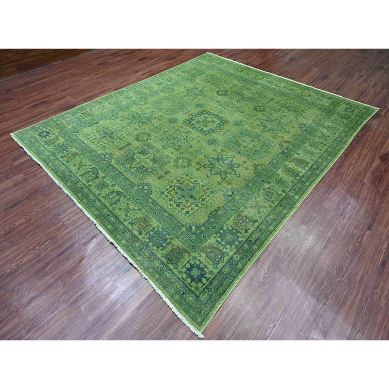 Tapis oriental noué à la main 8 pi x 9 pi 7 po Kazak