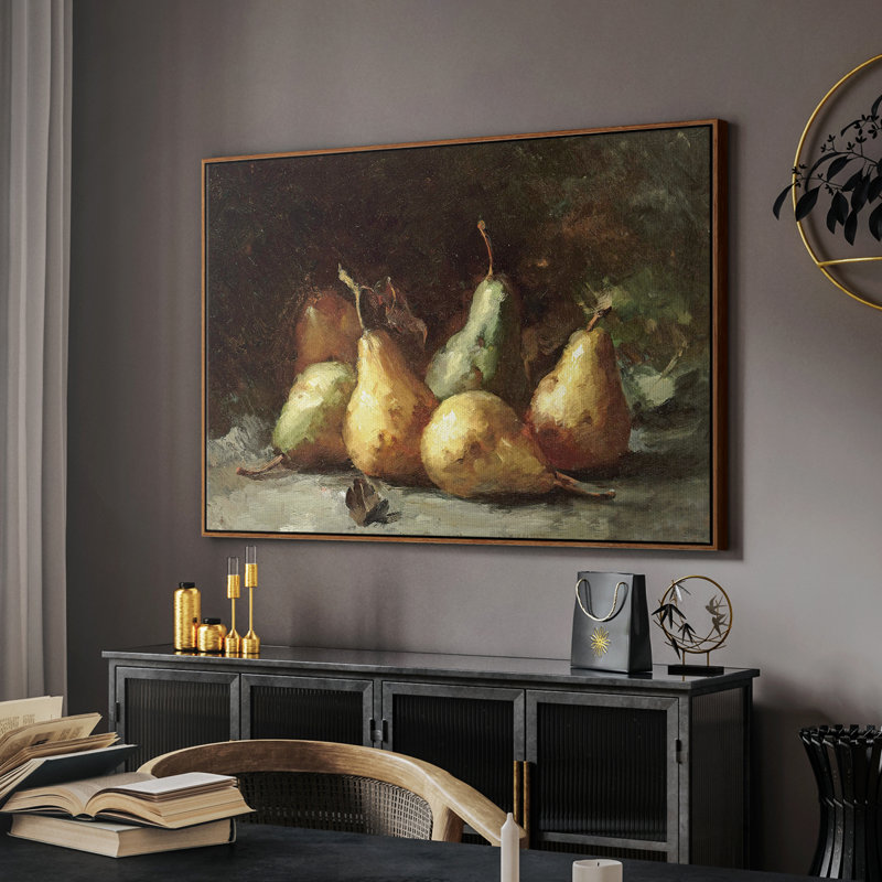 Botanique rétro - LXVII, Walnut Floater Framed Canvas, H 27 po x l 41 po x P 2 po