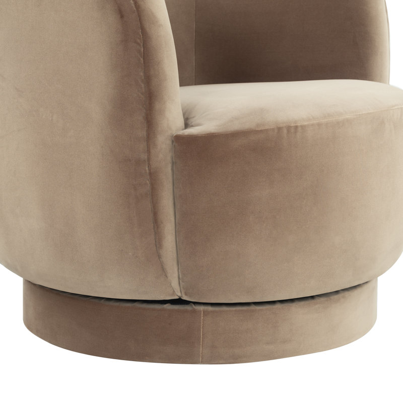 Fauteuil pivotant en velours Mariette, Brun