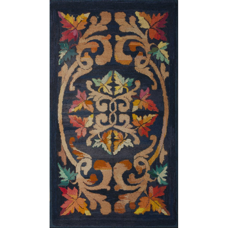 Tapis bleu antique Rare
