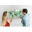 Magnetic Memo Board Whiteboard - 120 x 60 cm - With Marker and Magnets - Watercolor world map