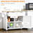41" Rolling Kitchen Island, White - Drawers & Spacious Shelves Mobile With