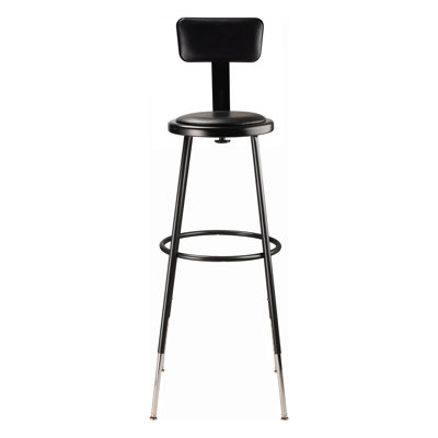 Backed Adjustable Height Ergonomic Industrial Stool Footring