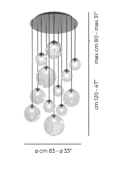 Puppet 12 - Light Pendant, Crystal Transparent, Matte Black