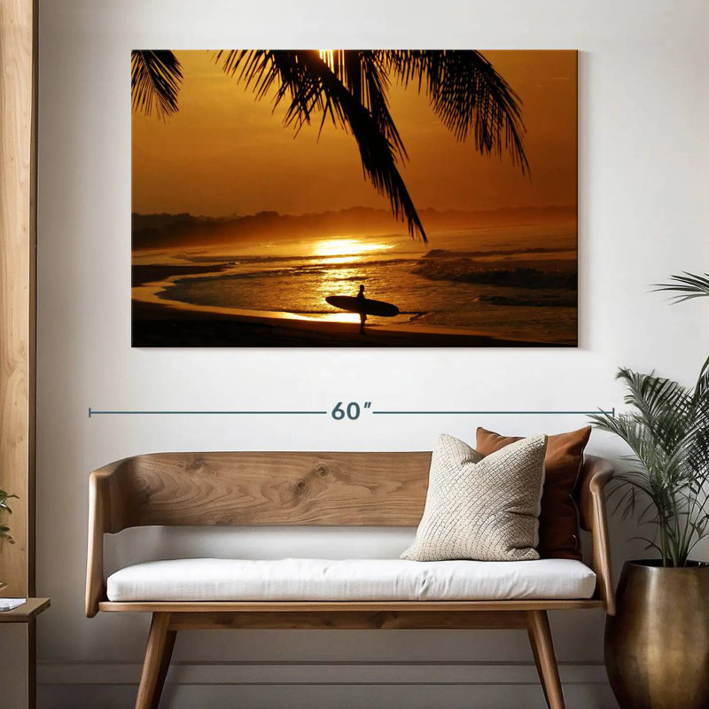 Gillard Sunset Gold Surfer, H 34 po x l 51 po