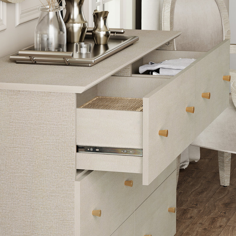 Kids Dresser With 6 Drawers For Children's Room Bedroom, Beige
