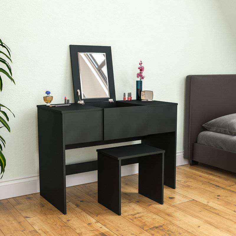 Muskoka Dressing Table with Mirror, Black
