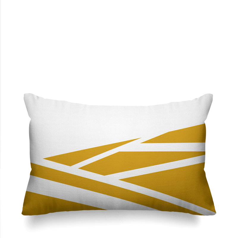Rutherford Outdoor Reversible Throw Pillow, Yellow