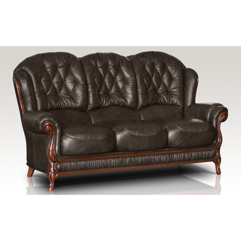 Breedlove Faux Leather Sofa, Aged Black