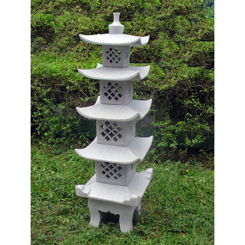 5 Tier Pagoda Marble 42X42Xh140Cm, Grey