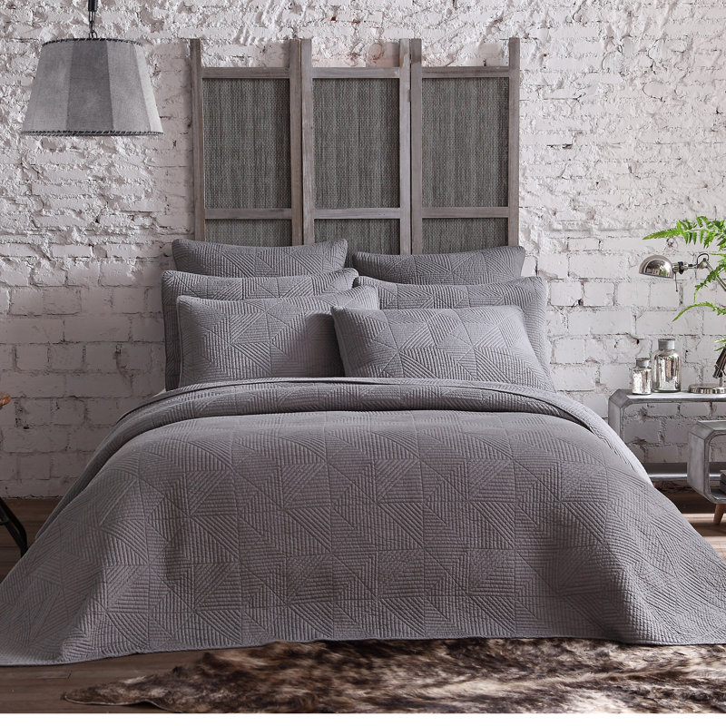Ensemble de courtepointe Estate Collection, Très grand, Gris anthracite