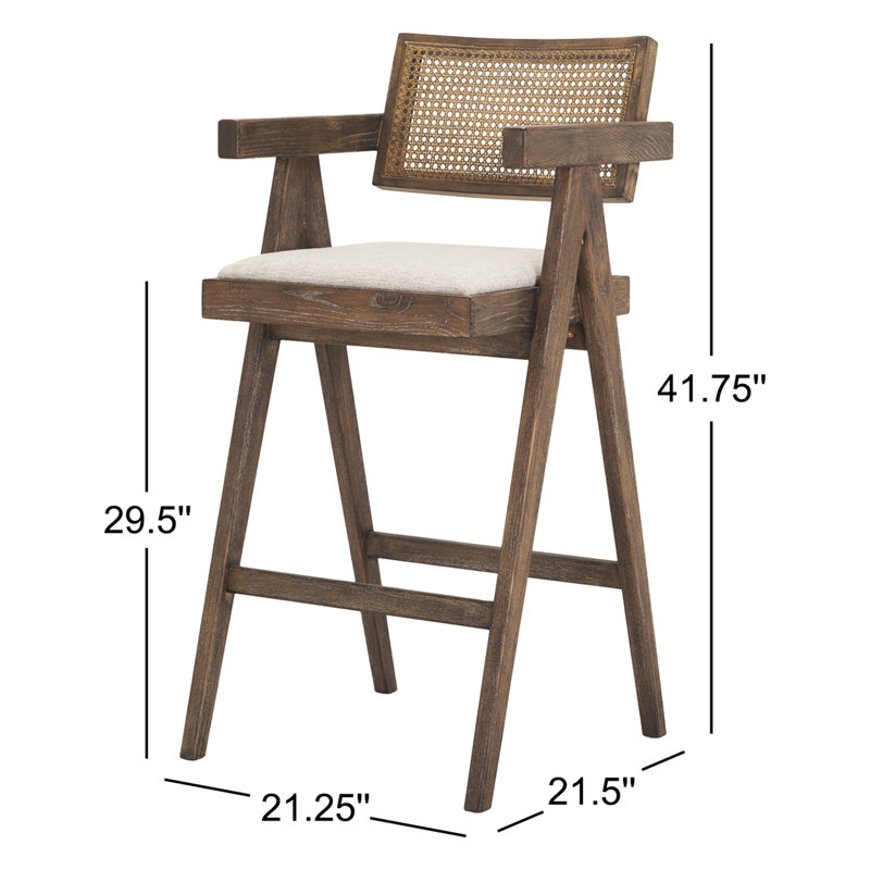 Indie Medium Brown w/ Cane Counter Stool, Counter Stool (26.46" Seat Height)