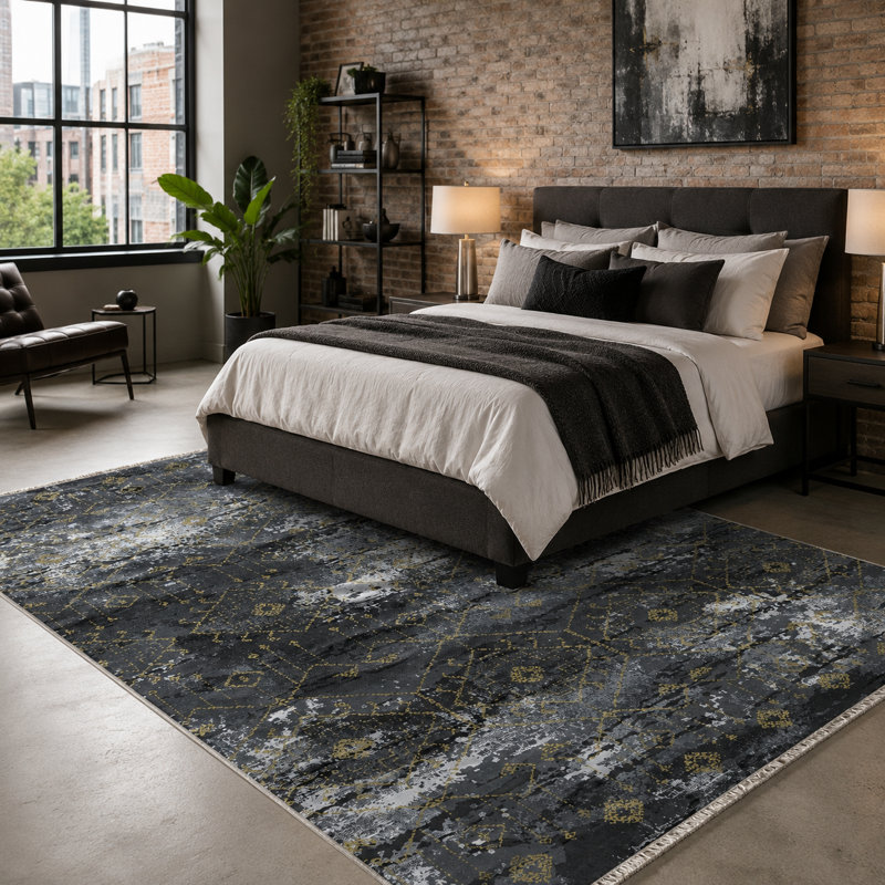 Abstract Cotton and Chenille Flatweave Area Rug, 200 x 300 cm