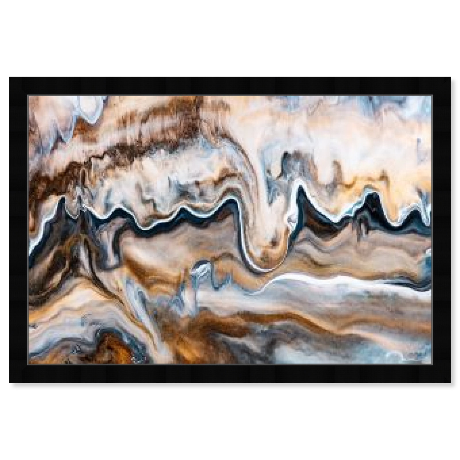 Copper And Blues by Oliver Gal, Black, 38" H x 56" W x 0.5" D