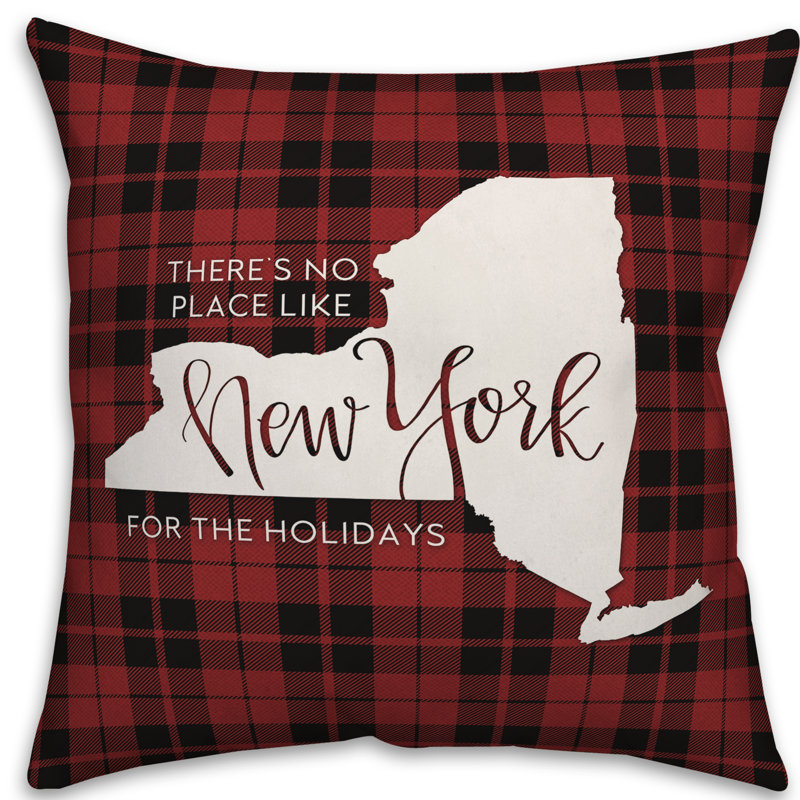  Coussin décoratif Il n'y a pas de place comme chez-soi pour les fêtes, 18" x 18", New York