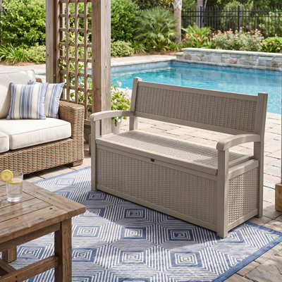 80 Gal Weather-Resistant Resin Deck Box,Waterproof Storage Box