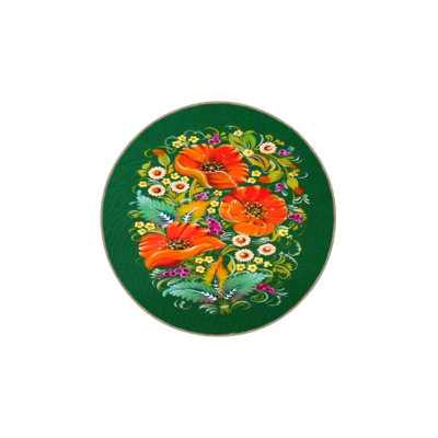 Green Toned Floral Multicolor Modern Decorative Rug
