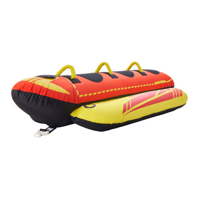 Tubes remorquables pour la navigation de plaisance, 1 à 3 cavaliers gonflables pour bateaux et remorquables, tube de sport nautique à hot-dogs d'une capacité de 5 0 lb pour le bateau à tirer - avec housse en nylon, poignées rembourrées et soupape de sécurité