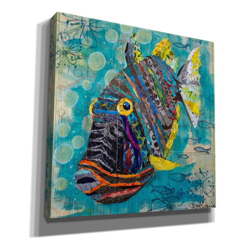 «Reef Fish» par St. Hilaire Elizabeth, art mural sur toile, H 37 po x l 37 po x P 1,5 po