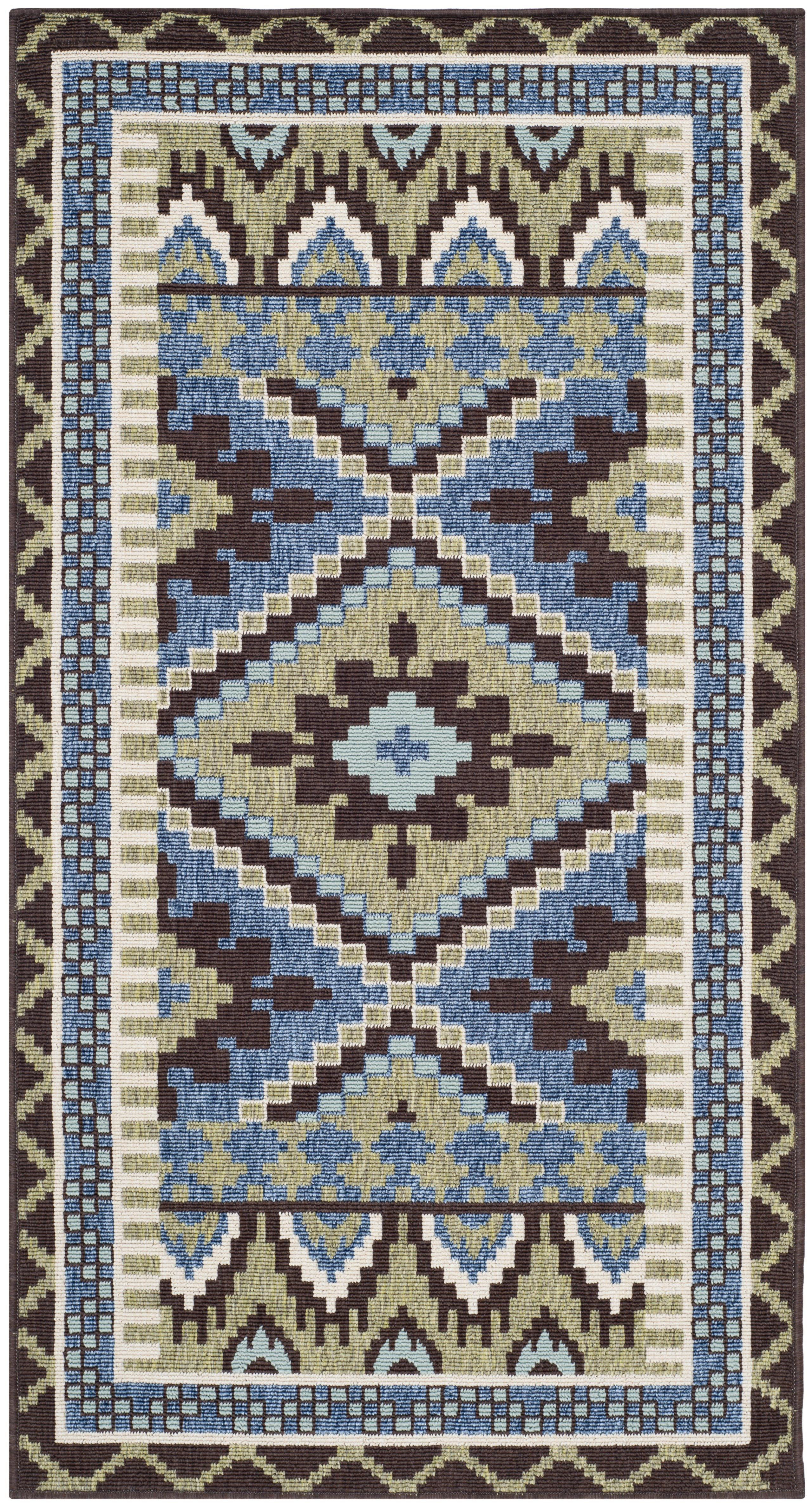 Northpoint Brown/Green Indoor/Outdoor Area Rug, Overall Product Weight: 6  lb., Overall Product Weight: 13 lb. 