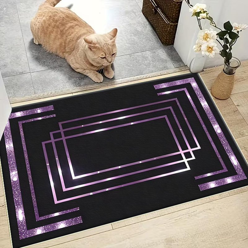 Glittery Rectangular Area Rug, Soft And Lightweight, Suitable For All Seasons, Easy To Maintain And Easy To Clean, Machine Washable Carpet Floor Mat, Suitable For Living Room, Bedroom, Hallway, Balcony, Office, Room Decor, Home Decor, Outdoor Decor