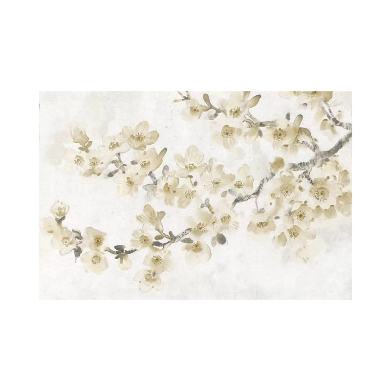 «Neutral Cherry Blossom Composition I» par Timothy O 'Toole, reproduction d'art sur toile tendue, H 12 po x l 18 po x 1,5 po