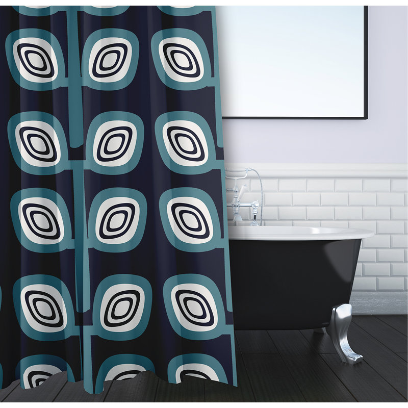 Rideau de douche simple Aastrnu, Bleu marine