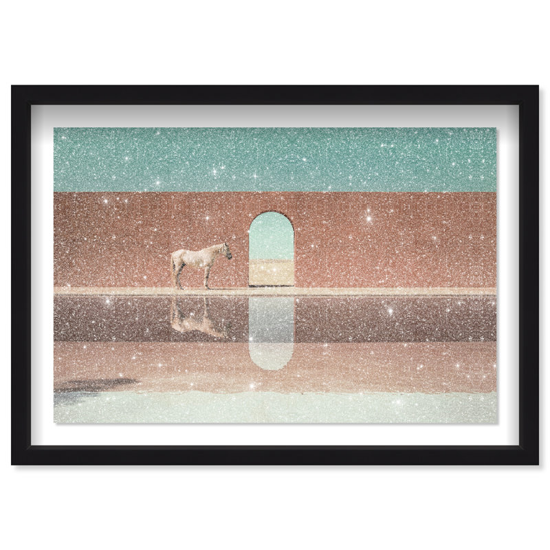 Western Reflections Print by Oliver Gal, 16.5"H x 11.5"W, Black Shadowbox