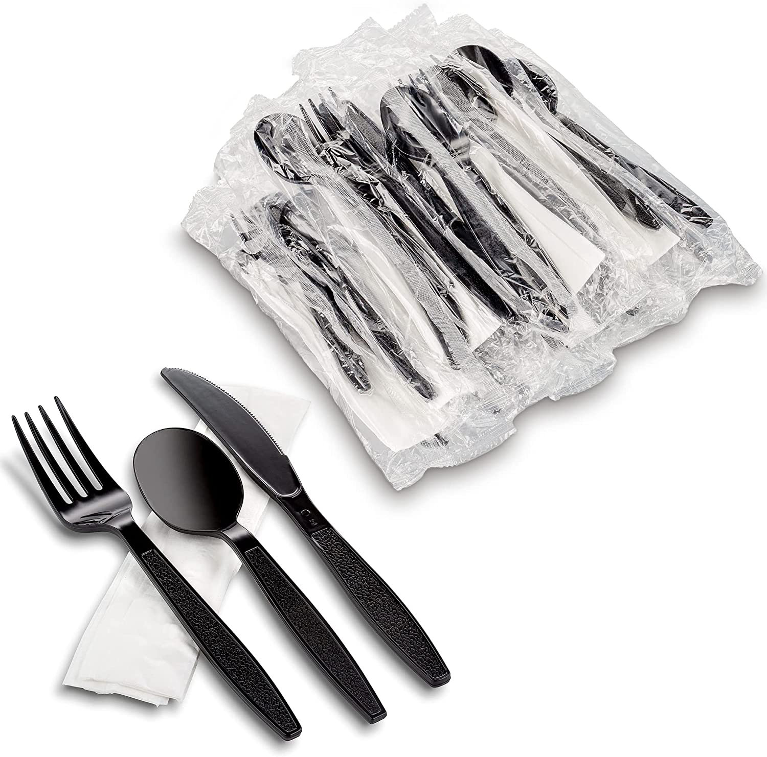 Couverts En Plastique Dur Transparent Euro Classic | Réutilisables, Lave-vaisselle Et Micro-ondes | Lot De 40