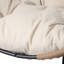 Chaise suspendue avec support - conception rustique, cordes brunes, coussin, idéal pour les séances de lecture en plein air, support de 78,23 po de hauteur, structure en fer beige, petits espaces