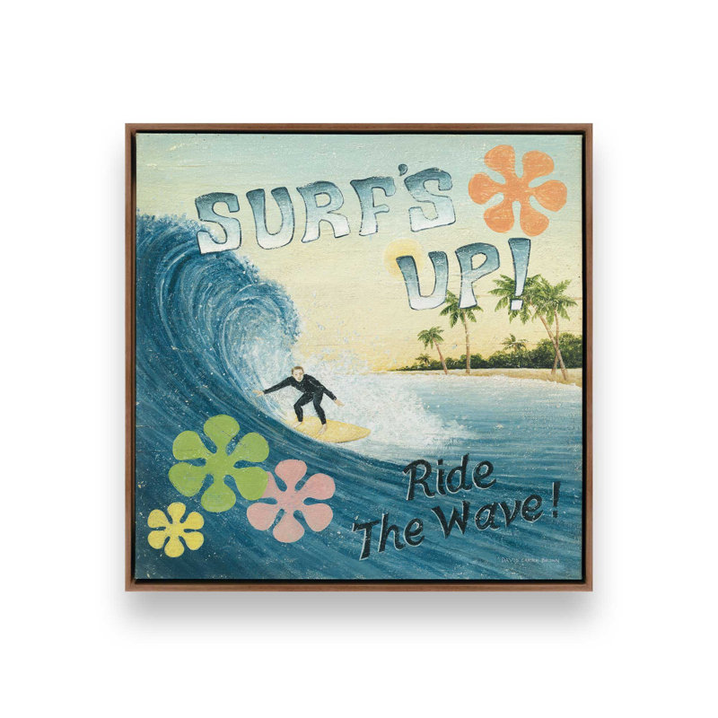 «Surfs Up» par David Carter Brown, reproduction d'art sur toile, H 12 po x l 12 po, Brun