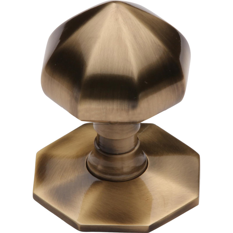 Heritage Brass Heritage Octagon Centre Door Knob 2.5", Antique Brass