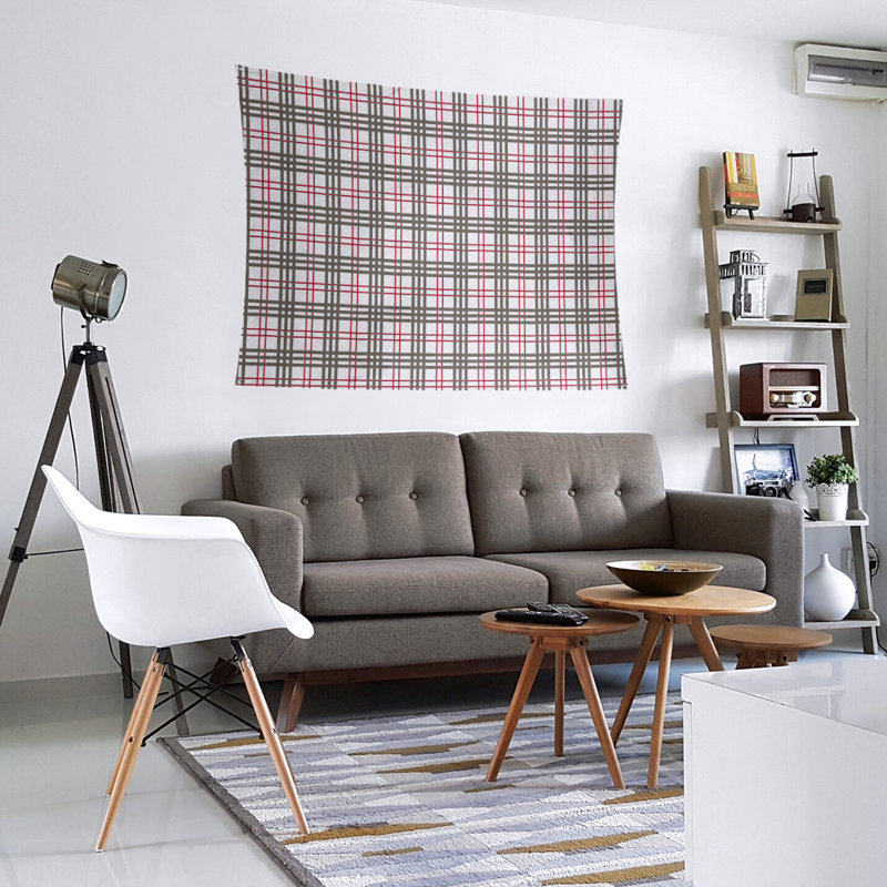 Tapisserie en microfibre de luxe Tampa Bay, H 51 po x l 60 po, Blanc / rouge / étain