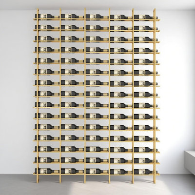 Large Wall Mount Wine Rack, 16 Tier 80 Bottle Wine Storage Organizer Display Holder, Modern Metal Wine Storage For Wine Cellars, Home Bars, Kitchens, And Dining Rooms