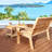 2-Piece Wood Patio Conversation Set With Bench And Slatted Coffee Table