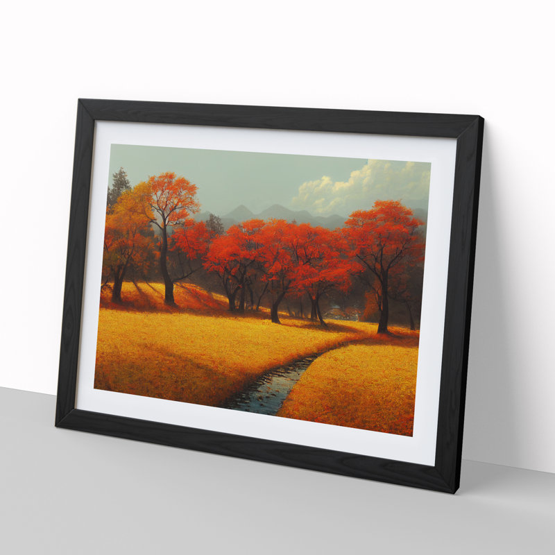 Unreal Autumn Forest - Framed Print, Black, 46cm H x 64cm W x 2cm D