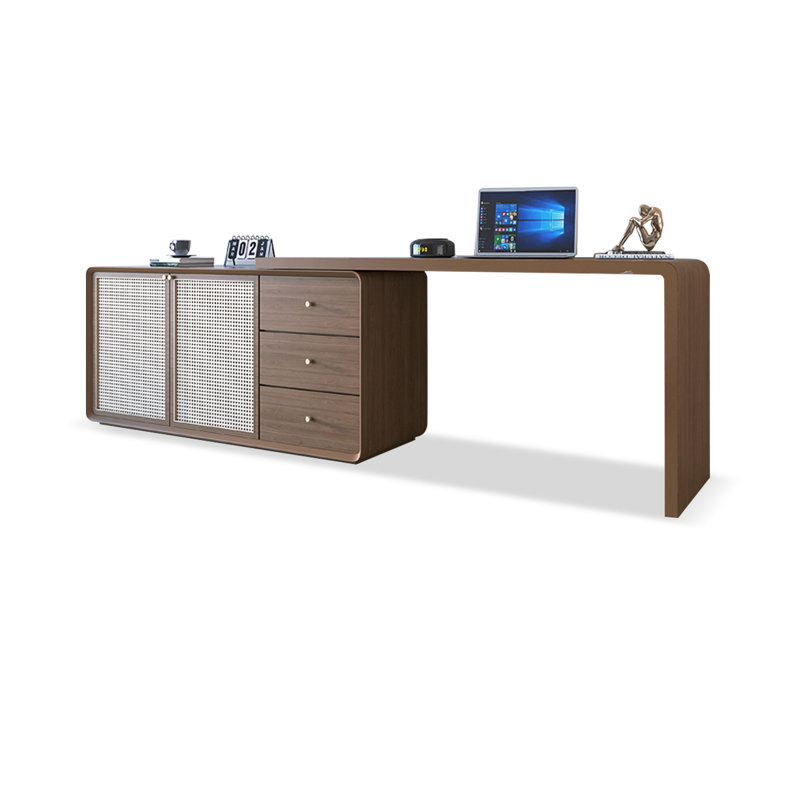 Bureaux rectangulaires en bois massif, H 29,53 po x l 106,3 po x P 19,69 po, Noyer