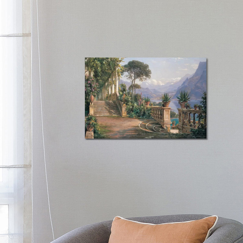 Lodge On Lake Como by Carl Frederick Aagaard - Wrapped Canvas Print, 66.04 cm H x 45.72 cm W x 1.91 cm D