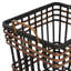 Panier de rangement carré en bois de bambou noir avec accents bruns, ensemble de 2