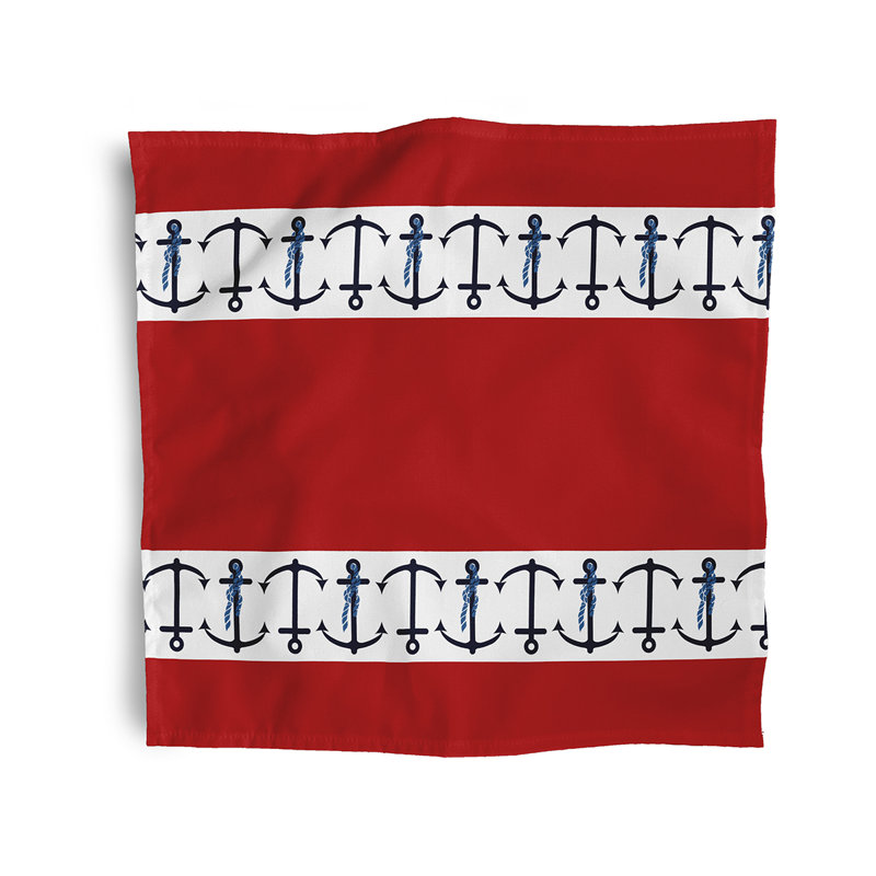 Hargrove Anchor Stripe Napkins, Red
