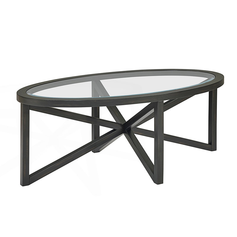 Table basse moderne simple en verre, table basse