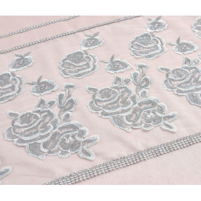  Amara Embroidered Silver Bed Runner 50x200cm