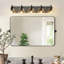 Applique murale de salle de bain 5 lumières pour salle de bain moderne en verre mat noir mat pour miroir-95741604-95741609