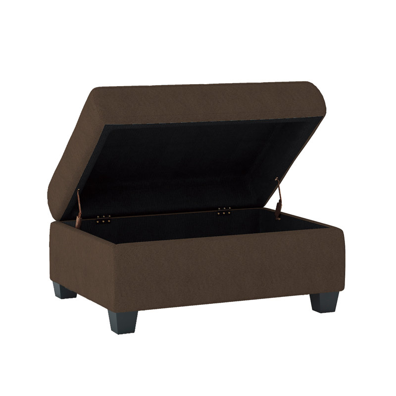 Repose-pieds 1pc avec capitonnage et tissu d'ameublement en bois massif