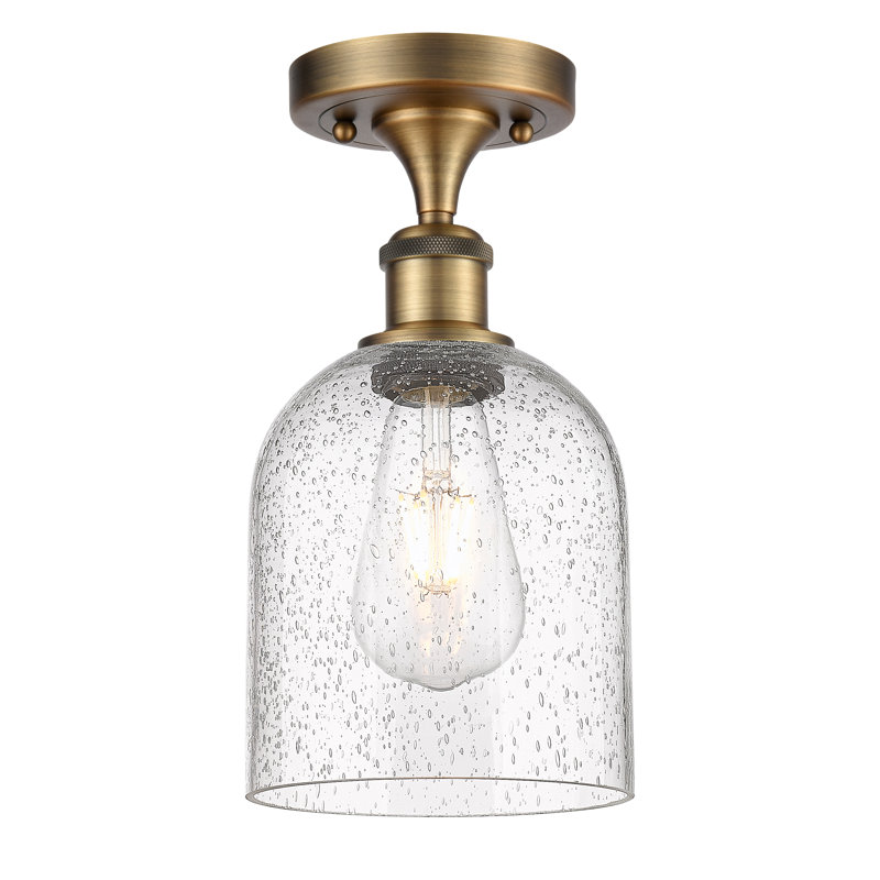 Ballston - Allysson - 1 Light 6" Semi-Flush Mount - Seedy Shade, Brushed Brass
