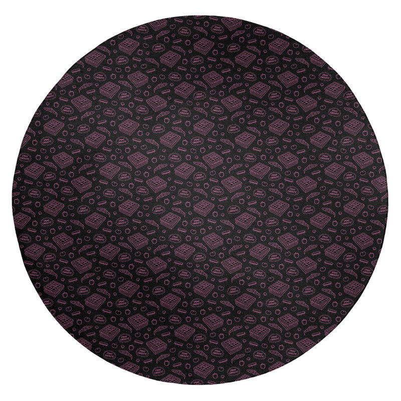 Chenille Abstract Indoor Rug, Round 5'