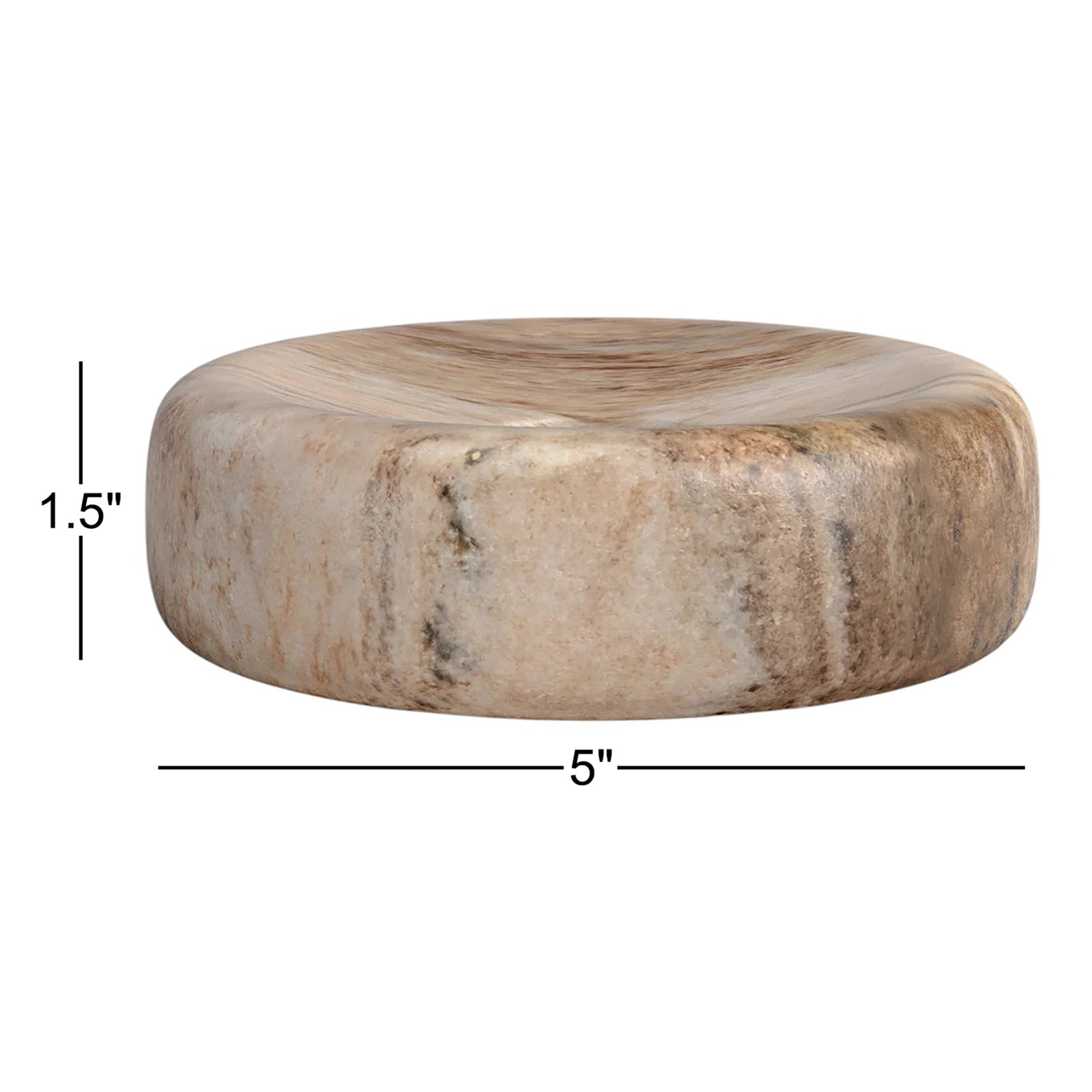 Tellis Marble Tealight Holder, 1.5" H x 5" W x 5" D