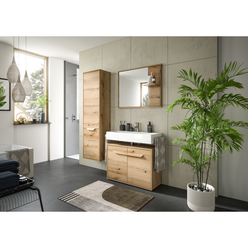 Zeno Rectangle Wall Mirror with Shelves