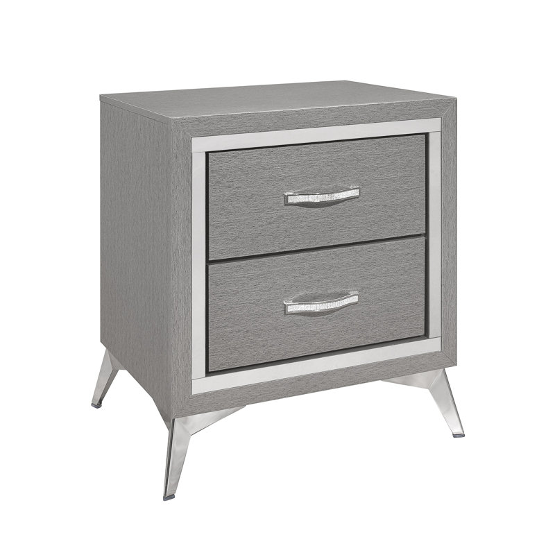 Table de chevet Hoag, Gris / argent